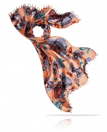 Палантин Женский W40-GRANDE.FLEUR/CORAL